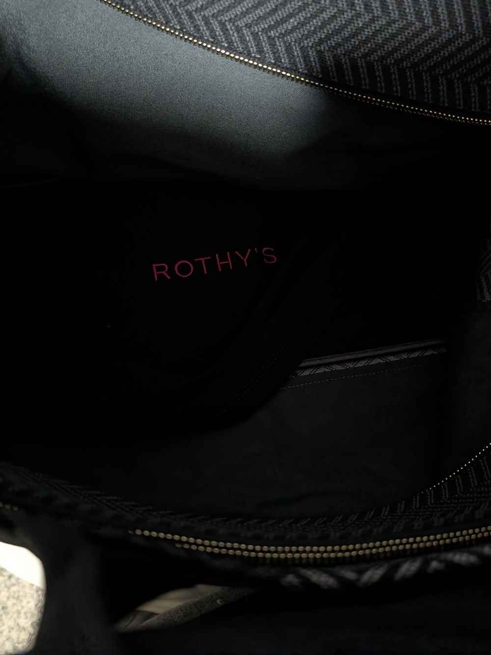 Rothy's Black Chevron Weekender Bag - Picture 4 of 5